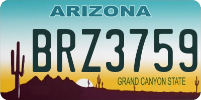 AZ license plate BRZ3759