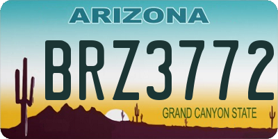 AZ license plate BRZ3772