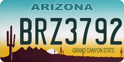 AZ license plate BRZ3792