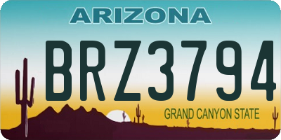 AZ license plate BRZ3794