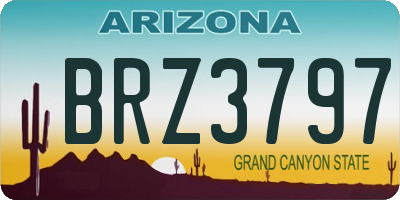 AZ license plate BRZ3797
