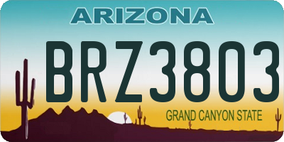 AZ license plate BRZ3803