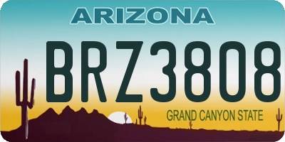 AZ license plate BRZ3808