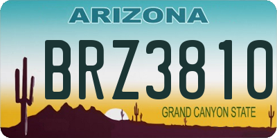 AZ license plate BRZ3810