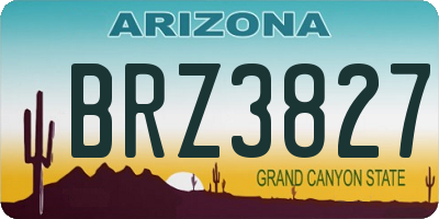 AZ license plate BRZ3827