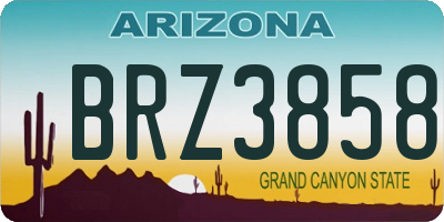 AZ license plate BRZ3858