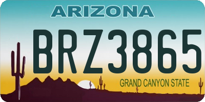 AZ license plate BRZ3865