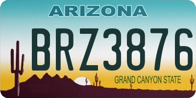 AZ license plate BRZ3876