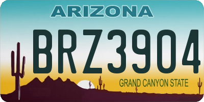 AZ license plate BRZ3904