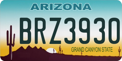 AZ license plate BRZ3930