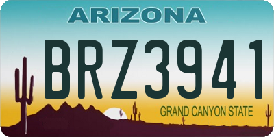 AZ license plate BRZ3941