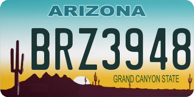 AZ license plate BRZ3948