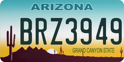 AZ license plate BRZ3949