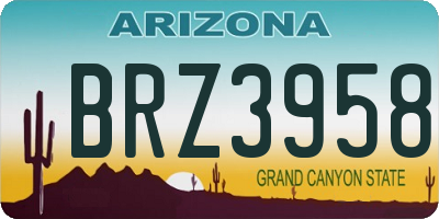 AZ license plate BRZ3958