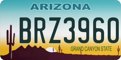 AZ license plate BRZ3960