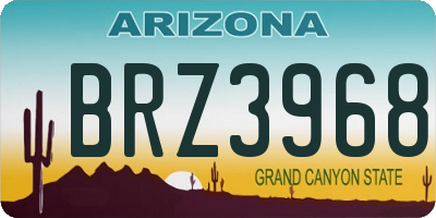 AZ license plate BRZ3968