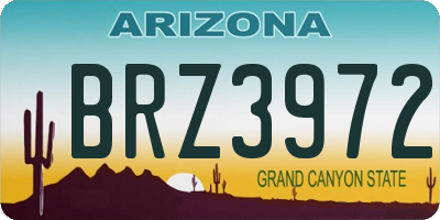 AZ license plate BRZ3972