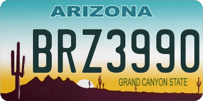 AZ license plate BRZ3990