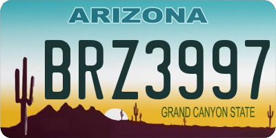 AZ license plate BRZ3997