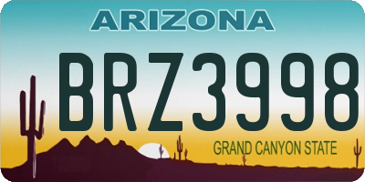 AZ license plate BRZ3998