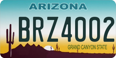 AZ license plate BRZ4002