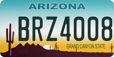 AZ license plate BRZ4008