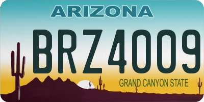 AZ license plate BRZ4009