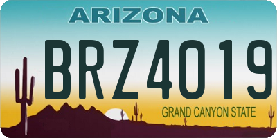 AZ license plate BRZ4019