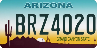 AZ license plate BRZ4020