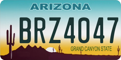 AZ license plate BRZ4047