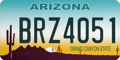 AZ license plate BRZ4051
