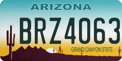 AZ license plate BRZ4063