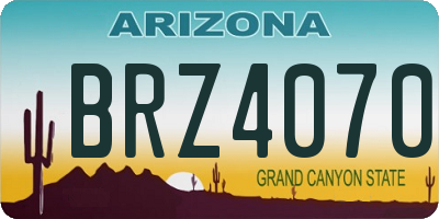 AZ license plate BRZ4070