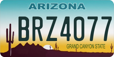 AZ license plate BRZ4077