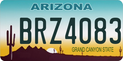 AZ license plate BRZ4083