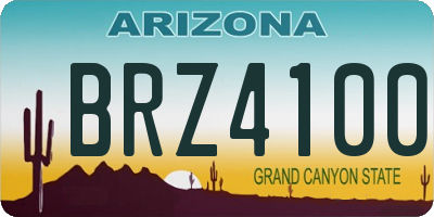 AZ license plate BRZ4100