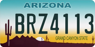AZ license plate BRZ4113