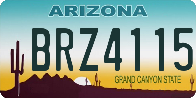 AZ license plate BRZ4115