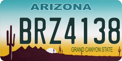 AZ license plate BRZ4138