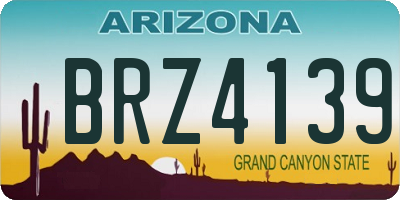 AZ license plate BRZ4139