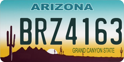 AZ license plate BRZ4163