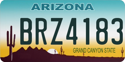 AZ license plate BRZ4183