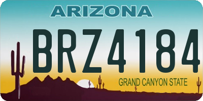 AZ license plate BRZ4184