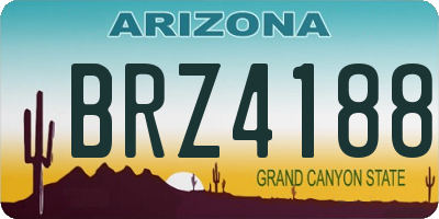 AZ license plate BRZ4188