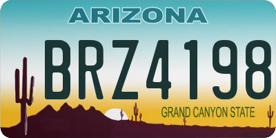 AZ license plate BRZ4198