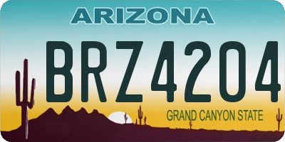 AZ license plate BRZ4204