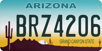 AZ license plate BRZ4206