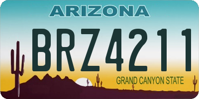 AZ license plate BRZ4211