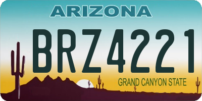 AZ license plate BRZ4221
