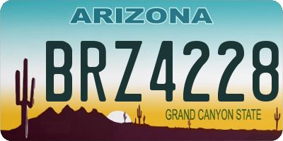 AZ license plate BRZ4228